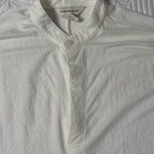 Club Monaco Men's White Henley Shirt
